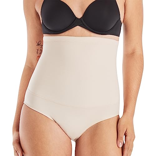 Maidenform Women's Fat Free Dressing High Waisted Brief Control Knickers, Beige (Latte Lift), L UK von Maidenform