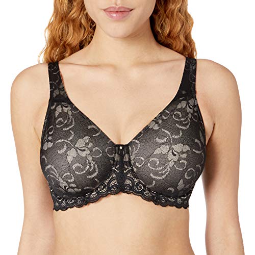 Maidenform Damen Beautiful Support Lace Bra Minimizer BH, Black/Champagne Shimmer, 85D von Maidenform