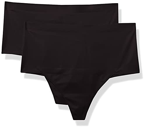 Maidenform Damen Cover Your Bases 2 Pack Thong Tangahöschen, Black, XL von Maidenform