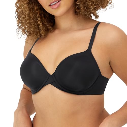 Maidenform Damen One Fab Fit Underwire, Microfiber T-Shirt, Full-Coverage Convertible Bra BH mit voller Abdeckung, Undurchsichtige, Schwarz, 90B von Maidenform