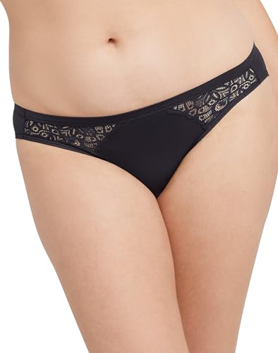 Maidenform Damen Periodenslip mit Spitze leichte Blutung Baumwolle saugefähige Menstruationsunterwäsche Slips, schwarz, M von Maidenform