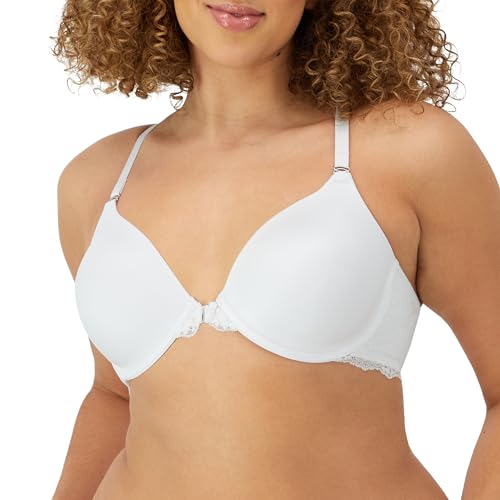 Maidenform Damen Schalen BH, Pure Genius Soutien-gorge Dos Nageur Dentelle Ouverture Devant Einfarbig, Gr. 80D (Herstellergröße: 36D), Weiß von Maidenform