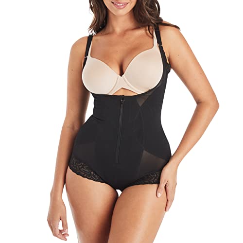 Maidenform Damen Sculpts Body mit offener Brust, Ultra-Feste Kompression, Shapewear Taillenformwäsche, Schwarz, S von Maidenform