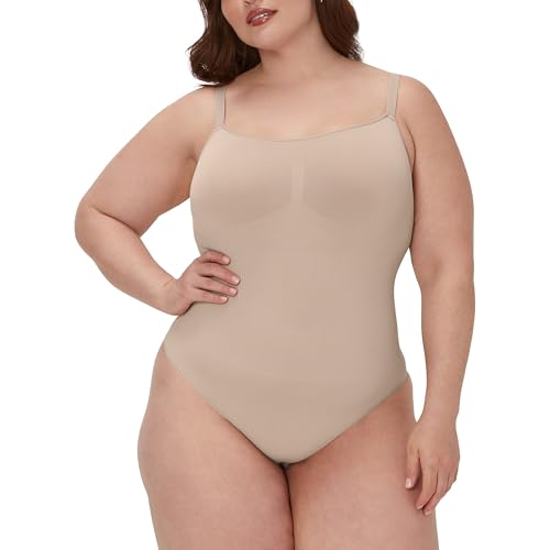 Maidenform Damen Nahtlose, Bauchkontrolle, Feste Kontrolle, Tanga, Body Shaper Shapewear Bodysuit, Evening Blush, L von Maidenform