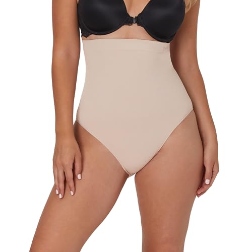 Maidenform Nahtloser Damen-Slip, hohe Taille, weich und leicht, Feste Kontrolle, formender Slip, Evening Blush, X-Large von Maidenform