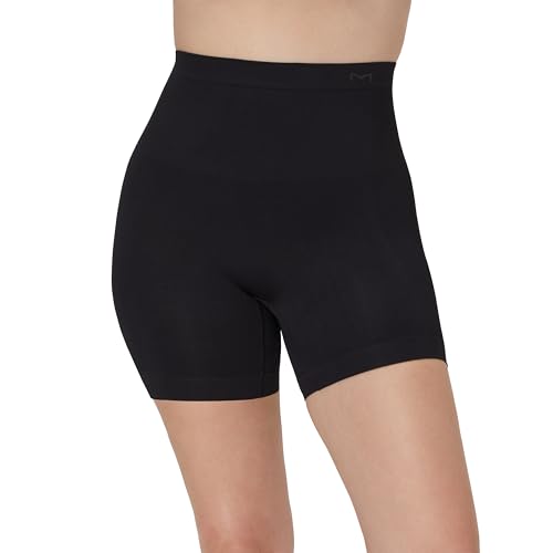 Maidenform Damen Nahtlose, Bauchkontrolle, Oberschenkelformer-Shorts, Mittlere Taille, Oberschenkel Schlanker mit Fester Kontrolle Shapewear-Unterhose, Schwarz, Small von Maidenform