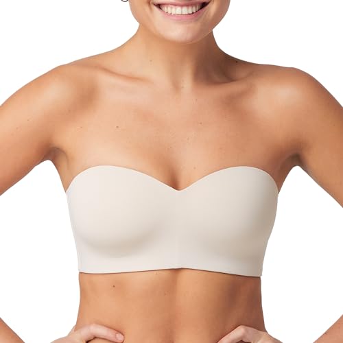 Maidenform Damen Taillierter trägerloser bügelloser BH, Blickdicht, Almond, S von Maidenform