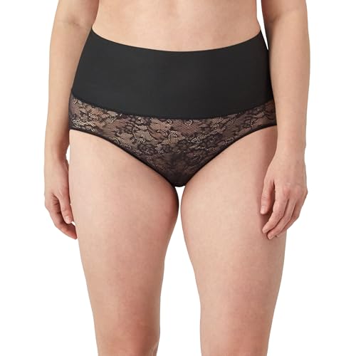 Maidenform Damen Shapewear Slip, Zähmen Sie Ihren Bauch, Straffe Kontrolle, Unterwäsche, Straffender Shaper Formunterhose, Schwarze Spitze, Small von Maidenform