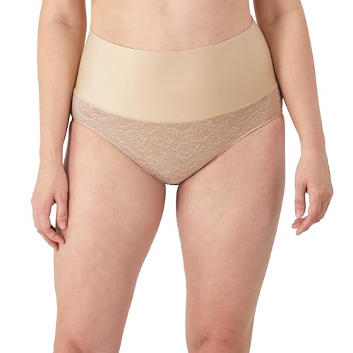 Maidenform Damen Slip, Zähmen Sie Ihren Bauch, Straffe Kontrolle, Unterwäsche, Straffender Shaper Shapewear-Unterhose, Transparente/hautfarbene Spitze, M von Maidenform