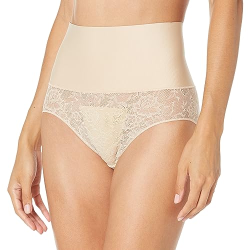 Maidenform Damen Tame Your Tummy Brief Shapewear-Unterhose, Transparente Nude Spitze, 42 von Maidenform