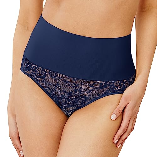 Maidenform Damen Tame Your Tummy Brief Shapewear-Unterhose, Marineblaue Spitze, 42 von Maidenform