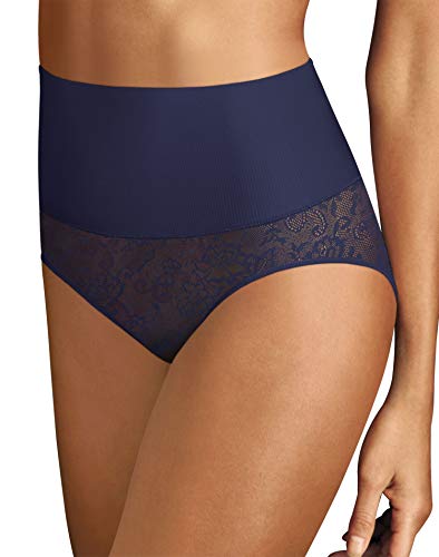 Maidenform Damen Tame Your Tummy Slip Shapewear-Unterhose, Marineblaue Spitze, S von Maidenform