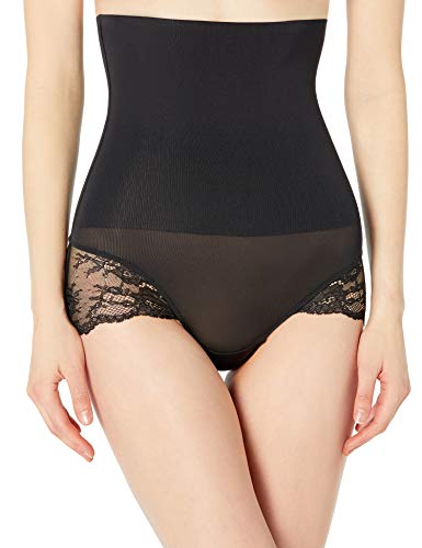 Maidenform Damen Tame Your Tummy Spitzenhöschen mit hoher Taille zähmen Ihren Bauch, Schwarze Spitze, XX-Large von Maidenform