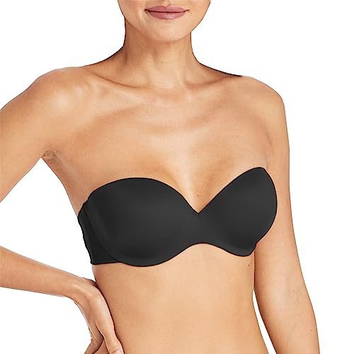 Maidenform Damen Trägerloser BH Maidenform Comfort Devotion Strapless Bra Einfarbig, Schwarz (BLACK BK), Gr. 75B (Herstellergröße: 34B) von Maidenform