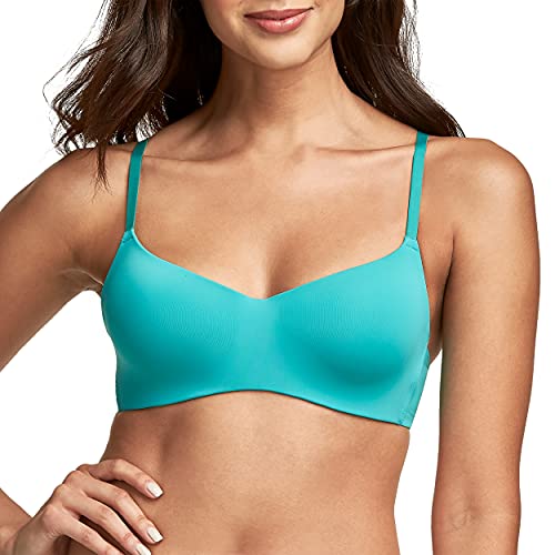 Maidenform Damen Women's Pure Comfort Modern Scoop Neck Wireless Bra T-Shirt-BH, Blaugrün, small von Maidenform