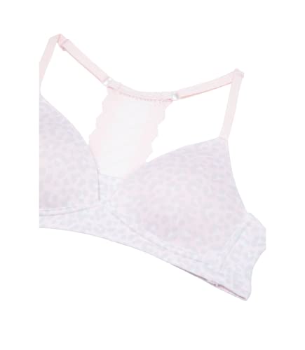 Maidenform Mädchen Soft Comfort Lace Back Pullover Bra Trainings-BH, Halbtransparent, Pink Leo, 65A von Maidenform