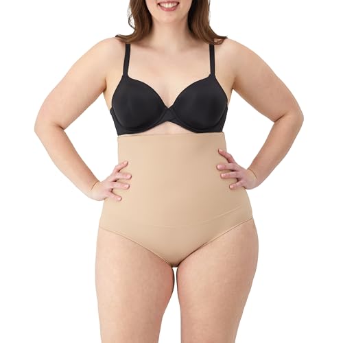 Maidenform Women's Fat Free Dressing High Waisted Brief Control Knickers, Beige (Latte Lift), Size 10 (Size:Small) von Maidenform