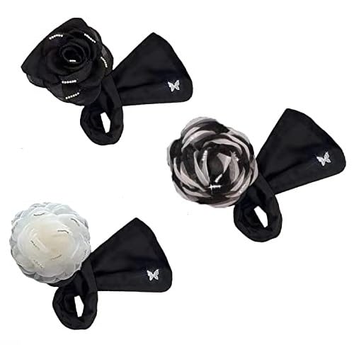 Maidong 3 x exquisiter großer Haarknoten, handbestickte Blumen-Dutt, faule Lockenwickler, Haarklammern, Geschenke für Frauen, Mädchen von Maidong