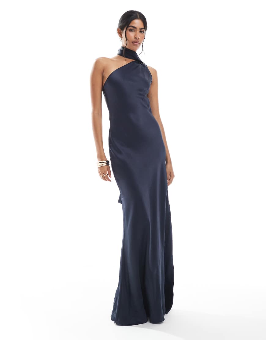 Maids to Measure - Bridesmaid - Maxikleid in Marineblau mit One-Shoulder-Schalträger Maids to Measure - Bridesmaid - Maxikleid in Marineblau mit One-Shoulder-Schalträger von Maids to Measure
