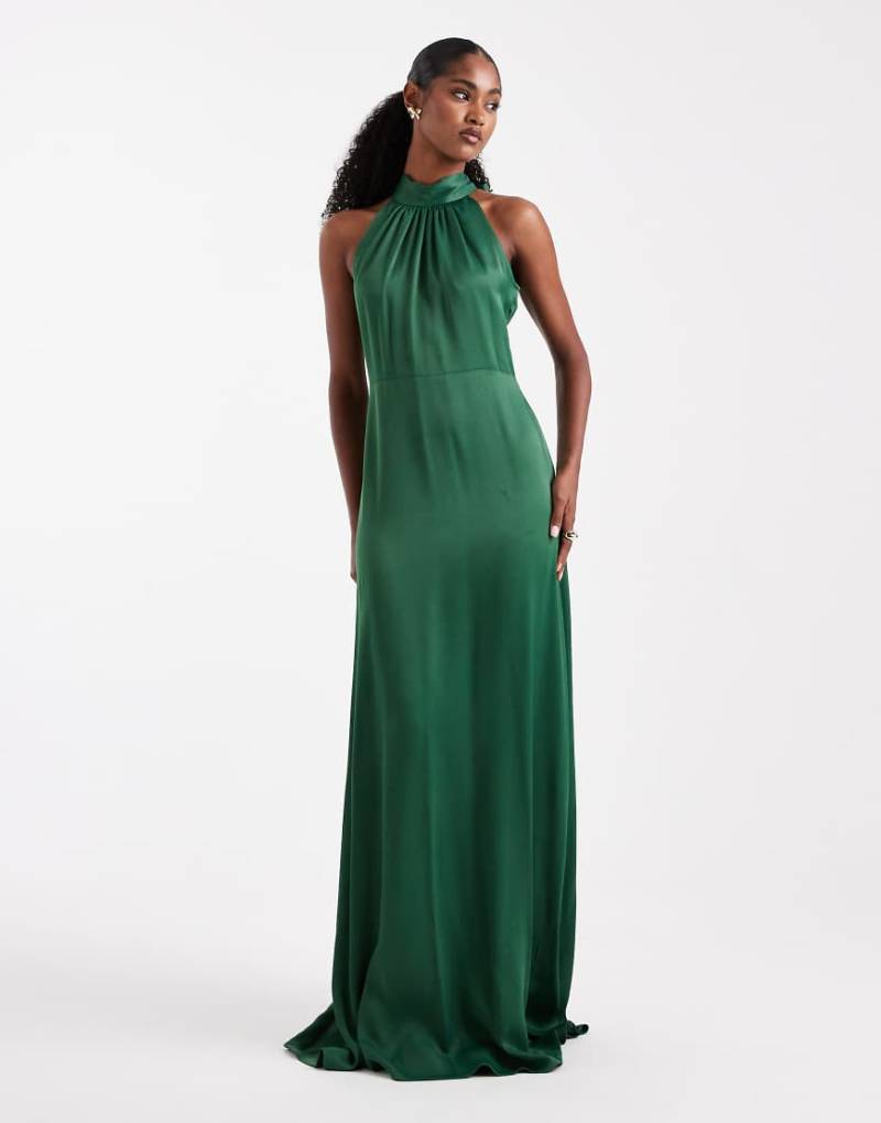 Maids to Measure - Bridesmaid - Maxikleid in Smaragdgrün mit Neckholder von Maids to Measure