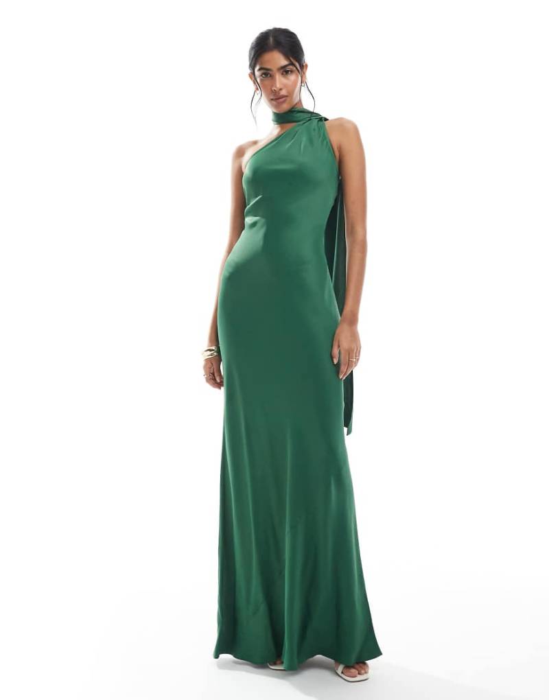 Maids to Measure - Bridesmaid - Maxikleid in Smaragdgrün mit Schal mit verschiedenen Tragemöglichkeiten von Maids to Measure