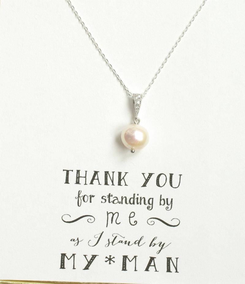 Echte Perle Sterling Silber Halskette, Brautschmuck Geschenk von MaidsAndTheBride