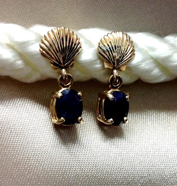 14 Kt Natürlichen Blauen Saphir Ohrhänger Ohrringe 14 Kt Natürlichen Blauen Saphir Ohrhänger Ohrringe von MaidstoneDesigns