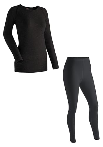 Maier Sports Lena, Damen Wäsche-Set, Hochwertiges Wäsche-Set für kalte Wintertage beim Skifahren oder eisige Wandertouren, dryprotec Technologie, Atmungsaktiv, Schwarz, XS Maier Sports Lena, Damen Wäsche-Set, Hochwertiges Wäsche-Set für kalte Wintertage beim Skifahren oder eisige Wandertouren, dryprotec Technologie, Atmungsaktiv, Schwarz, XS von Maier Sports