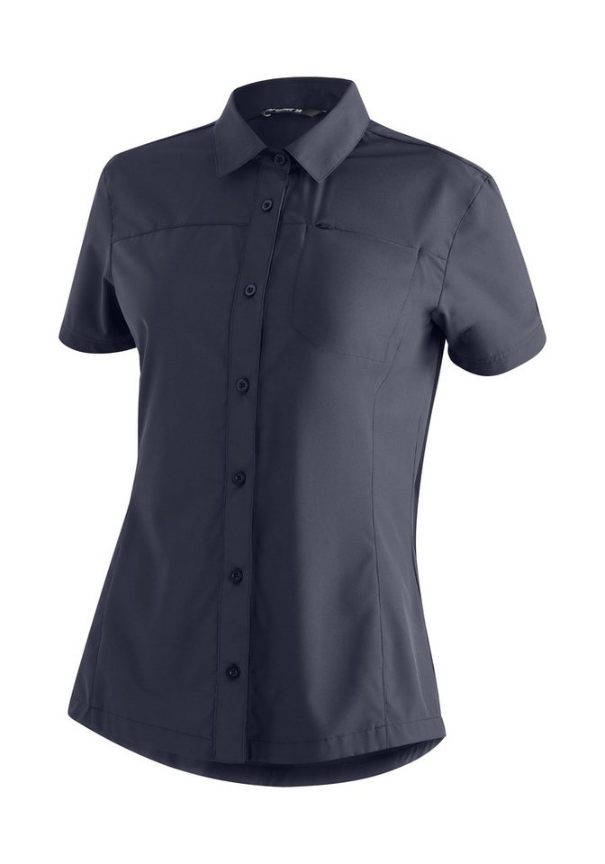 Maier Sports Funktionsbluse Magos S/S W Damen Hemdbluse, atmungsaktives Freizeit-Hemd, Taillierter Schnitt von Maier Sports