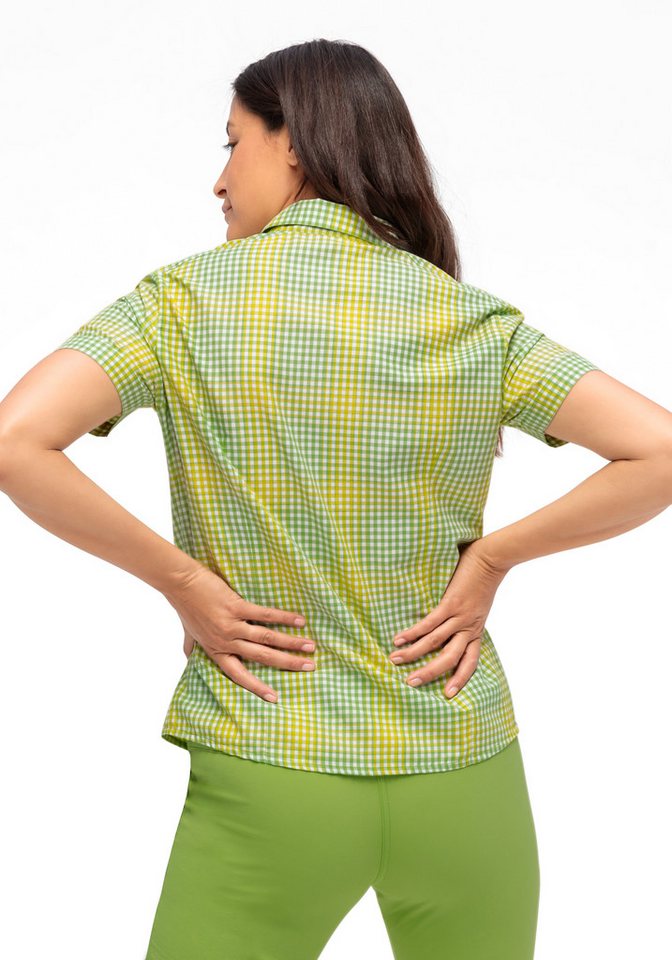 Maier Sports Funktionsbluse Philina Karierte Kurzarm-Bluse für Wandern, Reisen und Freizeit von Maier Sports