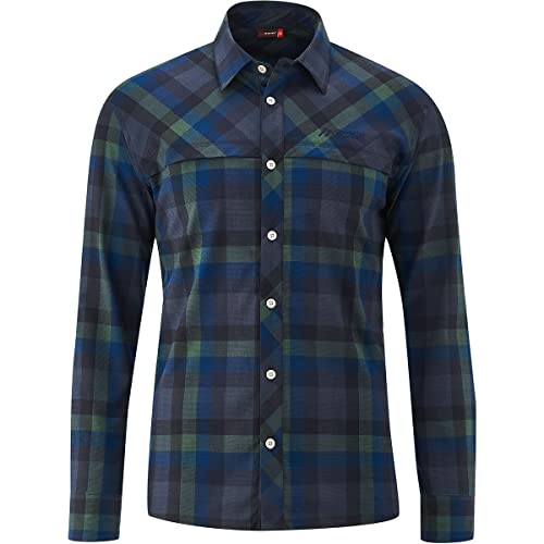 Maier Sports Herren Thelff Hemd, Blue-Grey Check, 50 von Maier Sports