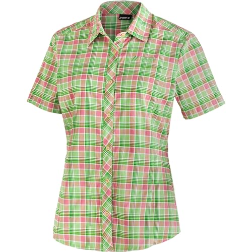 Maier Sports Damen Kendra Bluse, Green-Rose Check, XXL von Maier Sports