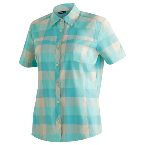 Maier Sports Kendra S/S W Turquoise Check - 48 von Maier Sports
