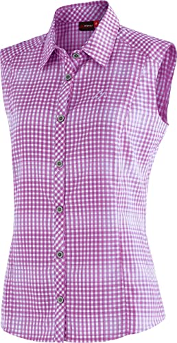 Maier Sports Damen Paloma Bluse, Lilac Check, 38 von Maier Sports