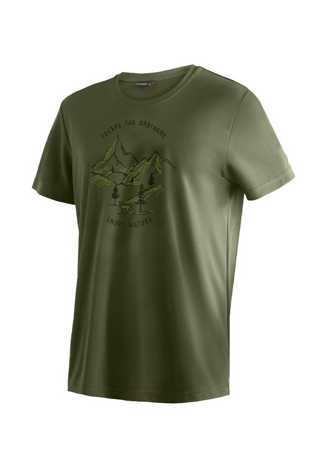 Maier Sports T-Shirt Dieter Print Herren Funktionsshirt, Freizeitshirt mit Aufdruck, Regular Fit von Maier Sports