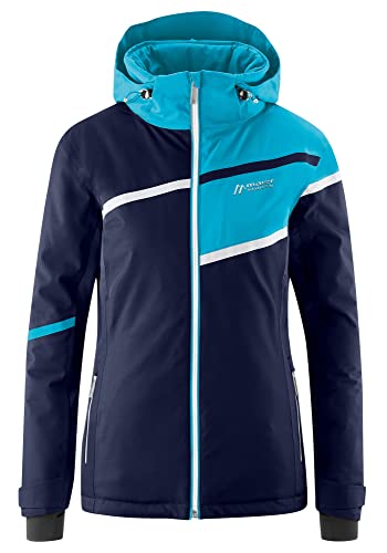 Maier Sports W Rendlspitze Colorblock-Blau - Isolierte wasserdichte Damen Skijacke, Größe 36 - Farbe Night - Teal - Whit von Maier Sports