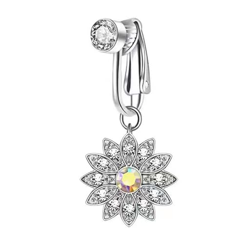 Bauchnabelklemme ohne Piercing, einfach zu tragen, bequeme Körperverzierung für Frauen für Partys und den täglichen Gebrauch, verstellbarer Taillenschmuck, Einheitsgröße, Wie beschrieben, Wie von Maigridy