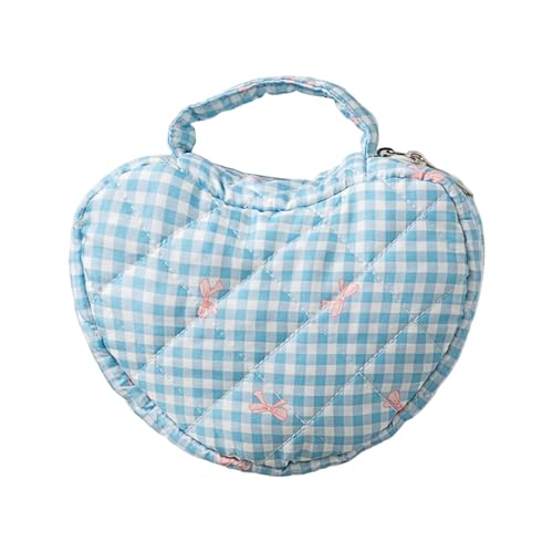 Gesteppte Kosmetiktasche in Herzform mit Blumen-Design, geräumiger Reise-Kulturbeutel für Frauen und Mädchen, tragbare Reise-Kulturbeutel, I, Einheitsgröße von Maigridy