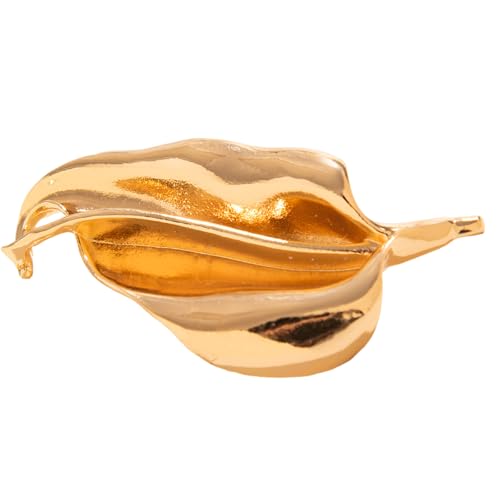 Leichte Brosche mit unregelmäßigen Blättern und raffinierten Details, elegante Anstecknadel aus Legierung, modisches Anstecknadel, Accessoire, unregelmäßige Blatt-Brosche, Einheitsgröße, Wie von Maigridy