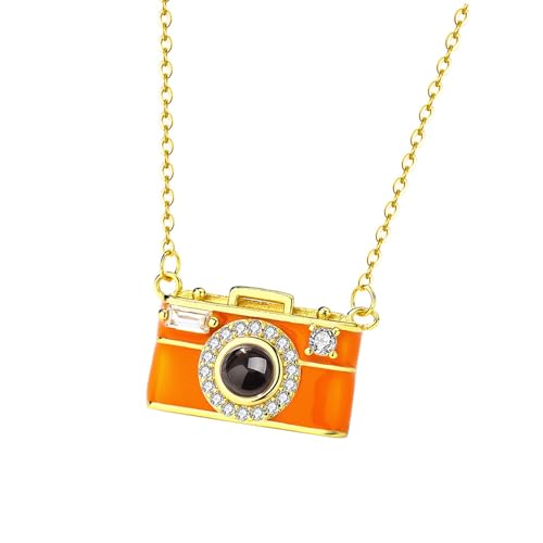 Maigridy Mehrsprachige Projektionskamera Anhänger Halskette 100 Sprachen Einstellbare Kette Leichtes Kupfer Zubehör Trendige Mehrsprachige Projektionskette, Einheitsgröße, Wie beschrieben, Wie von Maigridy