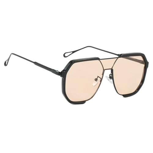 Maigridy Stoßfeste Sonnenbrille, bequem, winddicht, mit mehreren Farbwahlen, Sonnenschutz, Schwarzer Rahmen, Champagner von Maigridy
