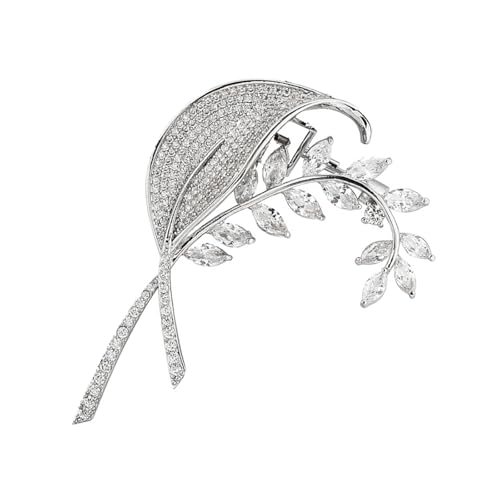 Modische Brosche aus Legierung mit Zirkonia-Verzierungen, Legierung, mit aufwendigem Zirkonia-Inlay für Partys und Jahrestage von Maigridy