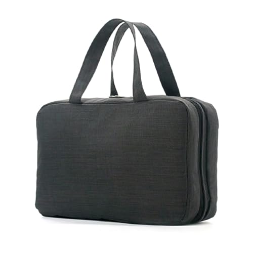 Multifunktionaler Kulturbeutel zum Aufhängen für Damen, platzsparende Make-up-Aufbewahrung, Organizer mit transparenten Fächern, multifunktionale Hängetasche, Schwarz , Einheitsgröße von Maigridy