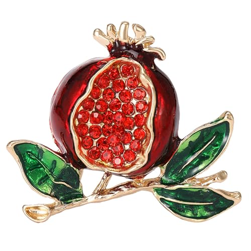 Stilvolle Granatapfel-Brosche, Accessoire, elegante Anstecknadel, auffällige Granatapfel-Brosche für den täglichen Gebrauch, Partys, elegantes Granatapfel-Abzeichen, Einheitsgröße, Wie beschrieben von Maigridy