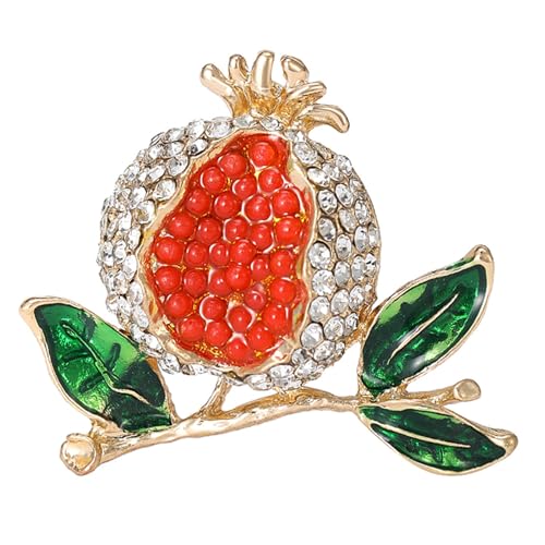 Stilvolle Granatapfel-Brosche, Accessoire, elegante Anstecknadel, auffällige Granatapfel-Brosche für den täglichen Gebrauch, Partys, elegantes Granatapfel-Abzeichen, Einheitsgröße, Wie beschrieben von Maigridy