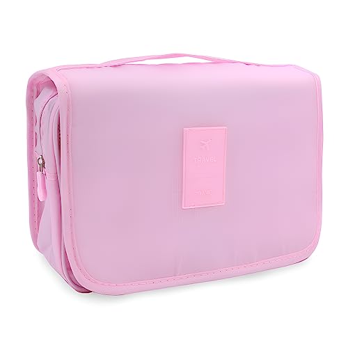 Maiiu Wasserdichte Reise-Kulturtasche, große Kapazität, hängende multifunktionale Make-up-Tasche, tragbare Kosmetiktasche, Reise-Organizer für Damen und Herren, Pink, modisch von Maiiu