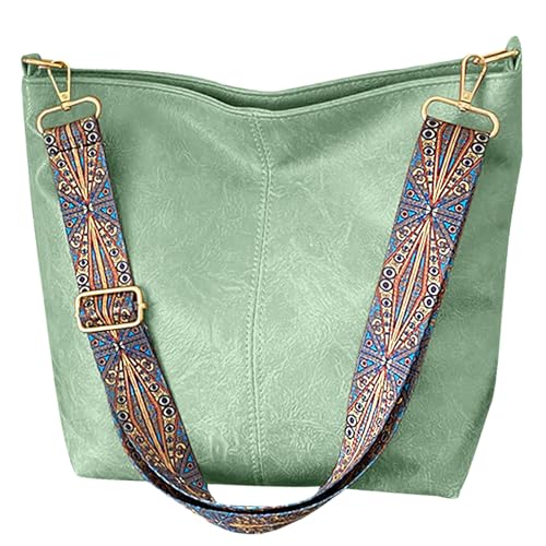 MaijjLyn Hobo Bags für Damen, Crossbody-Tasche, Gitarrengurt, Geldbörse, veganes Leder, Schulterhandtaschen, Boho-Geldbörsen, Beuteltasche, Hellgrün, Einheitsgröße MaijjLyn Hobo Bags für Damen, Crossbody-Tasche, Gitarrengurt, Geldbörse, veganes Leder, Schulterhandtaschen, Boho-Geldbörsen, Beuteltasche, Hellgrün, Einheitsgröße von MaijjLyn