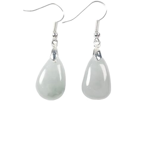 Ohrringe, Smaragd Ohrringe, Einfache Ohrringe aus Sterlingsilber mit eingelegtem Jadeit in Tropfenform for Frauen. Ohrringe aus grünem Jade for Frauen von MaikOn