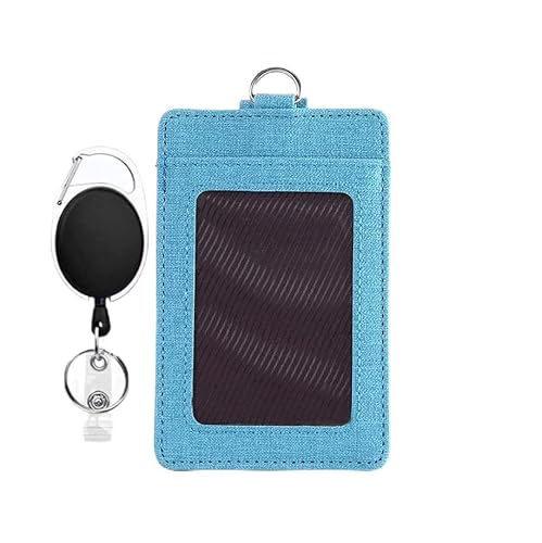 Schnur, Personalausweis, 5 stücke ID Fällen Versenkbare Pu Leder Brieftaschen Bus Pass Fall Abzeichen Abdeckung Transparent Männer Frauen Bank Kreditkarte Halter einfach (Color : Dark Blue, Size : 5 von MaikOn