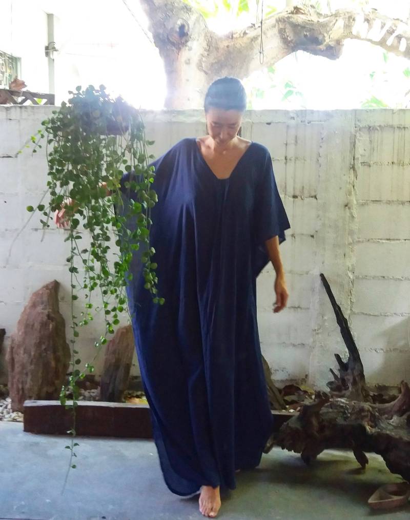 Boho Kaftan, Maxi Weißer Kaftan Kleid, Langes Langes Kleid von MaikaHandworks